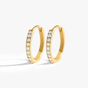 Huggie Hoop Earrings - Turquoise / 5mm-Gold / Single