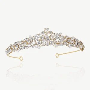 Cassandra Gold Dazzling Bridal Crystal Tiara